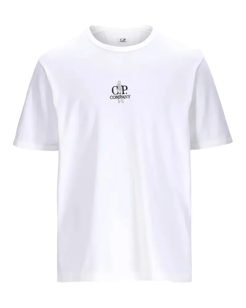 C.P. Company T-Shirt mit Logo-Stickerei - Weiß Weiß