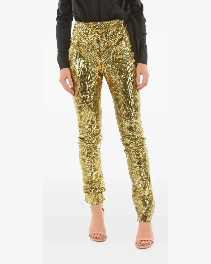 Philipp Plein sequin-embellished trousers - Gold Gold