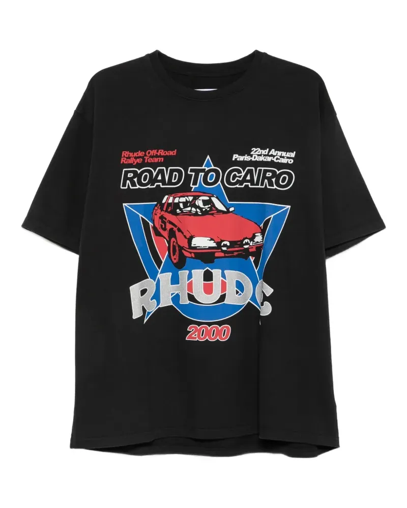 RHUDE T-Shirt mit grafischem Print - Schwarz Schwarz