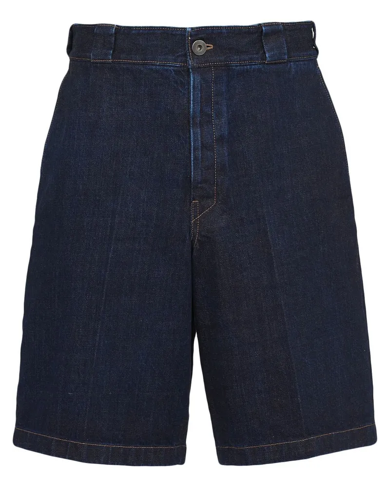 Prada Jeans-Shorts mit Logo Blau