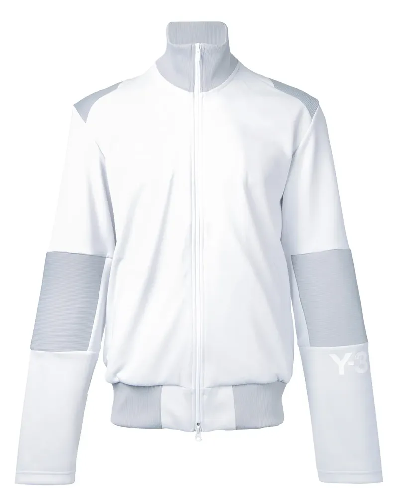 Y-3 Sweatshirtjacke mit Ärmel-Logo - Weiß Weiß