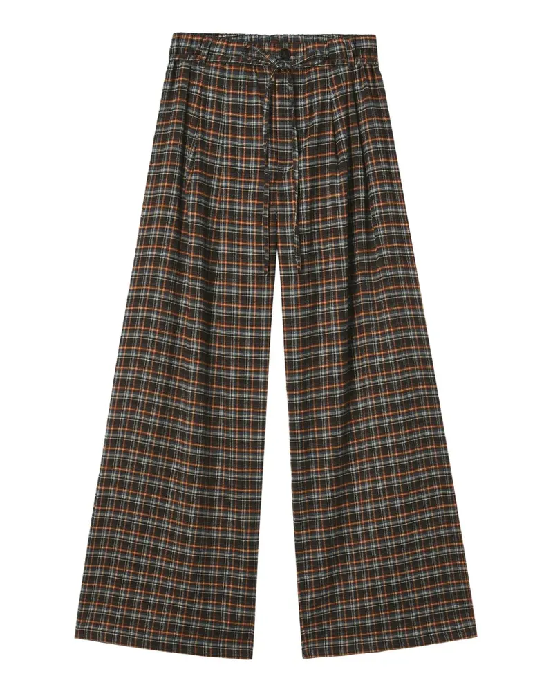 Tout a Coup check-pattern wide-leg trousers - Braun Braun