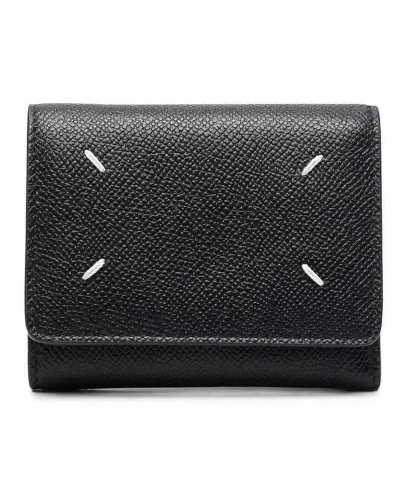 Maison Margiela Portemonnaie mit Ziernähten - Schwarz Schwarz