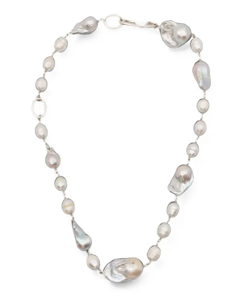 Jil Sander Grainy baroque-pearl necklace - Silber Silber