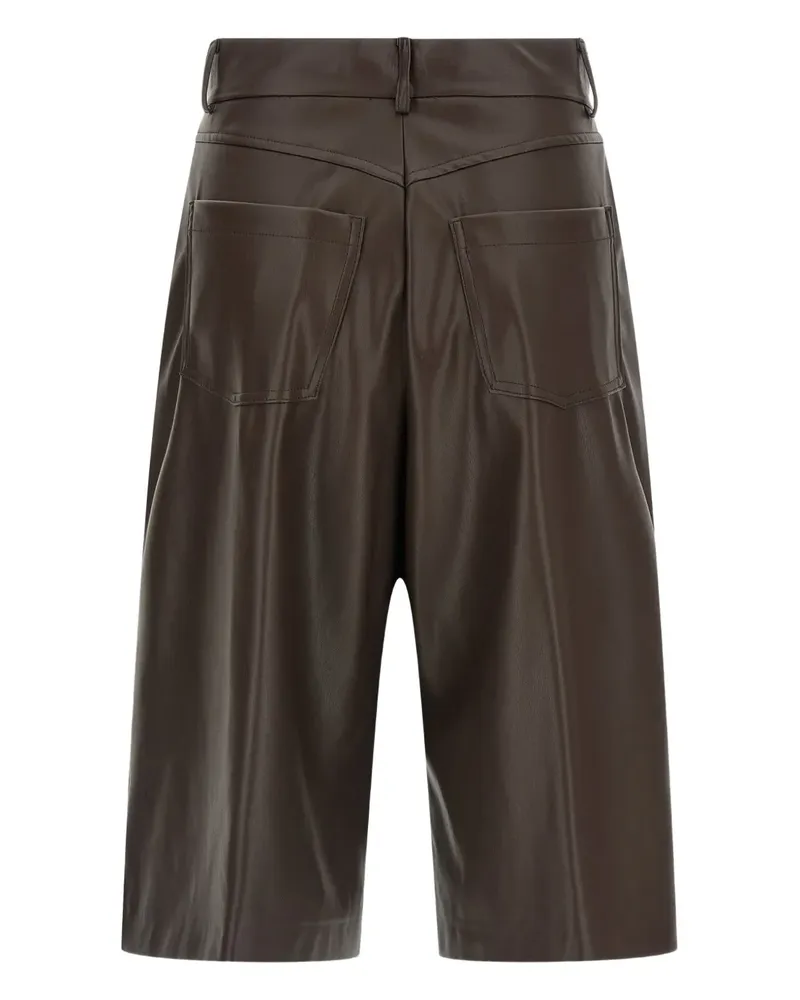 NUDE Shorts aus Faux-Leder mit Taschen - Braun Braun