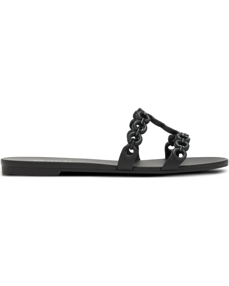 Aquazzura Flache Infinity Chain Sandalen - Schwarz Schwarz