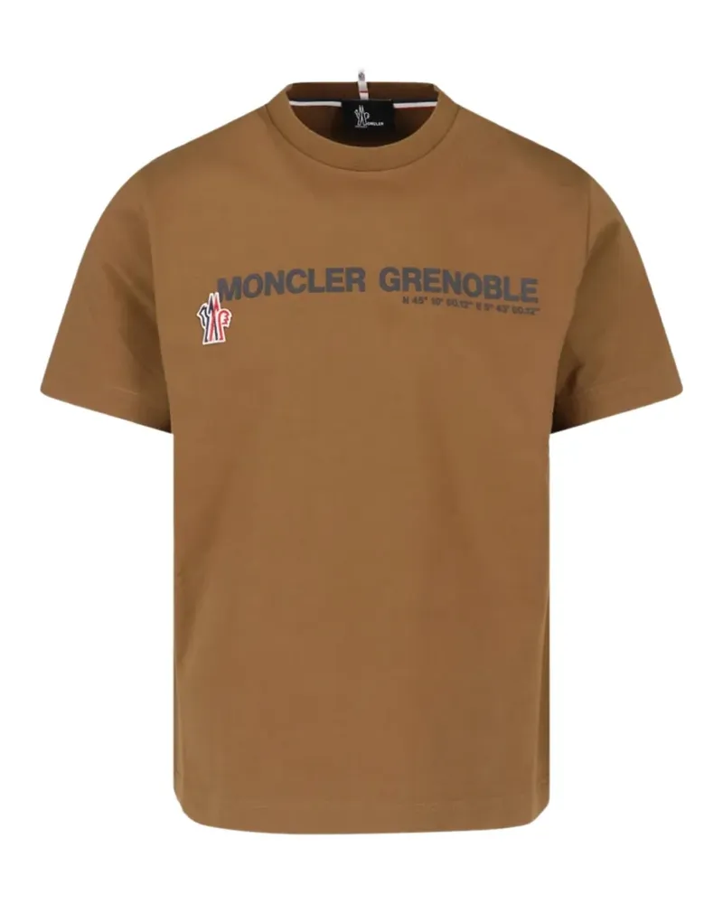 Moncler T-Shirt mit Logo-Print - Braun Braun
