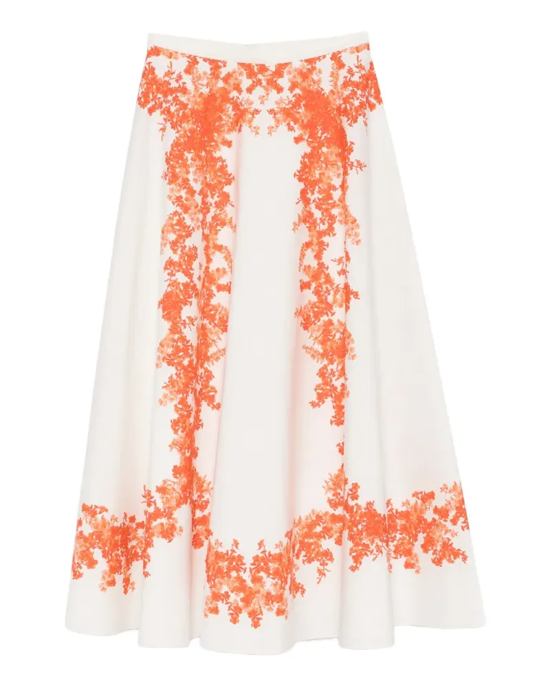 Giambattista Valli floral midi skirt - Weiß Weiß