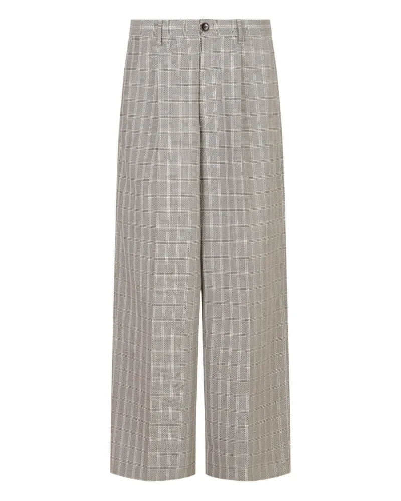 Marni pleat tartan-pattern trousers - Grau Grau