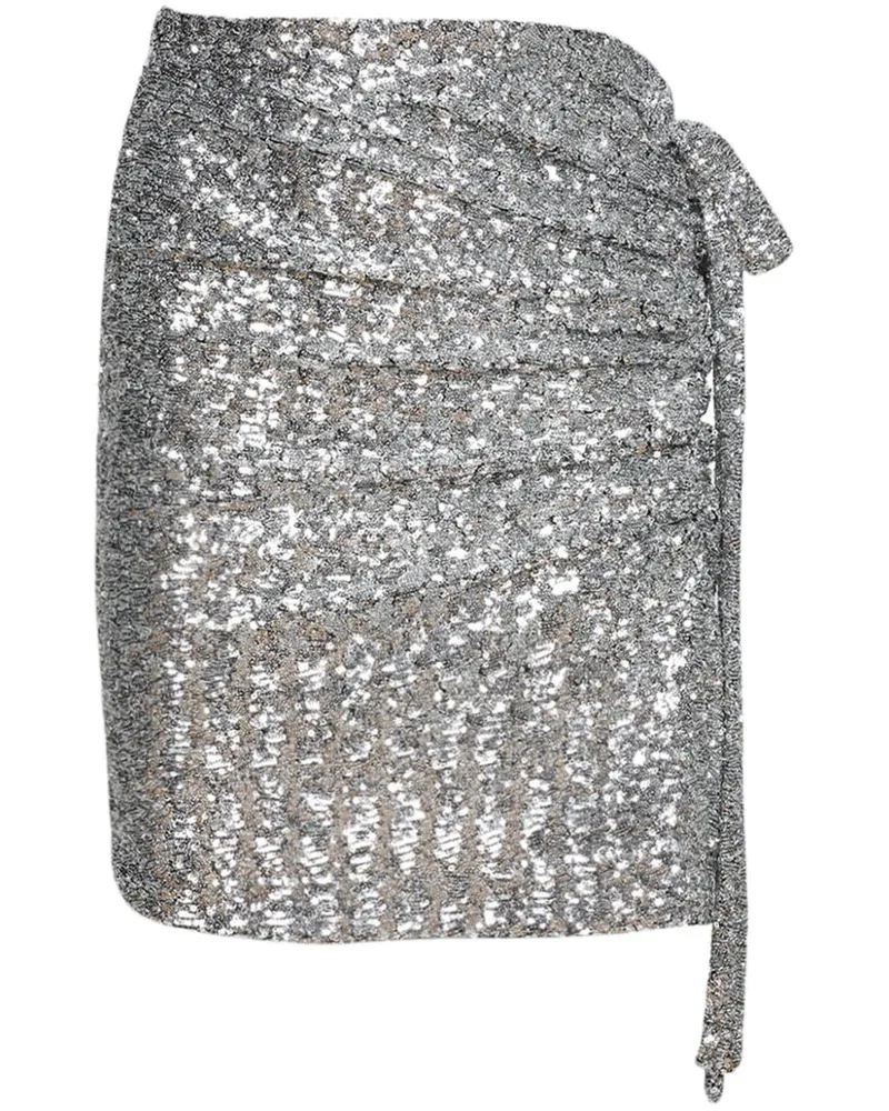 Paco Rabanne Jupe Minirock mit Pailletten - Silber Silber