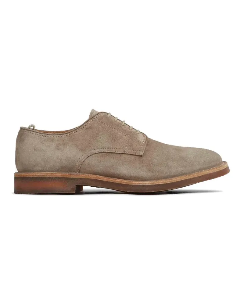 Officine Creative Italia Hopkins lace-up suede derby shoes - Nude Nude