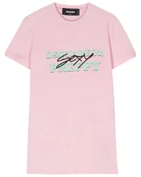 Dsquared2 T-Shirt mit Logo-Print Rosa