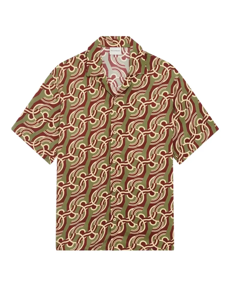 Drôle de Monsieur geometric-print short-sleeve shirt - Grün Grün