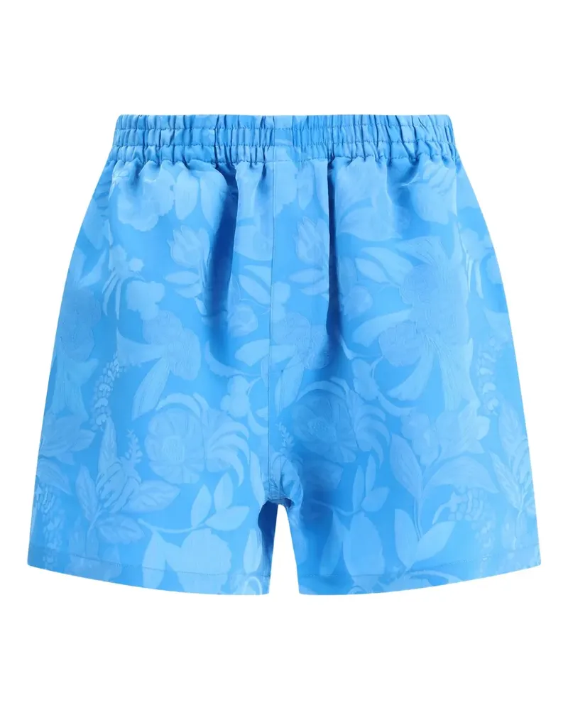 Balenciaga Stretchbund-Shorts mit Blumen-Print - Blau Blau