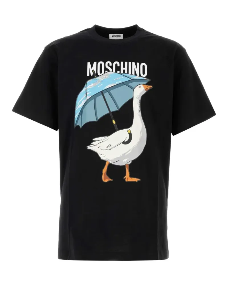 Moschino T-Shirt mit Gänse-Print - Schwarz Schwarz