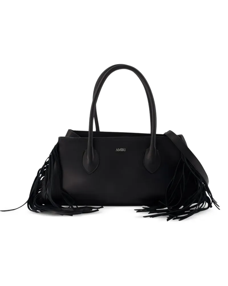 Amiri Honey Schultertasche mit Fransen 40cm - Schwarz Schwarz