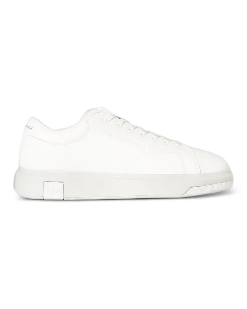 Emporio Armani logo-print leather sneakers - Weiß Weiß
