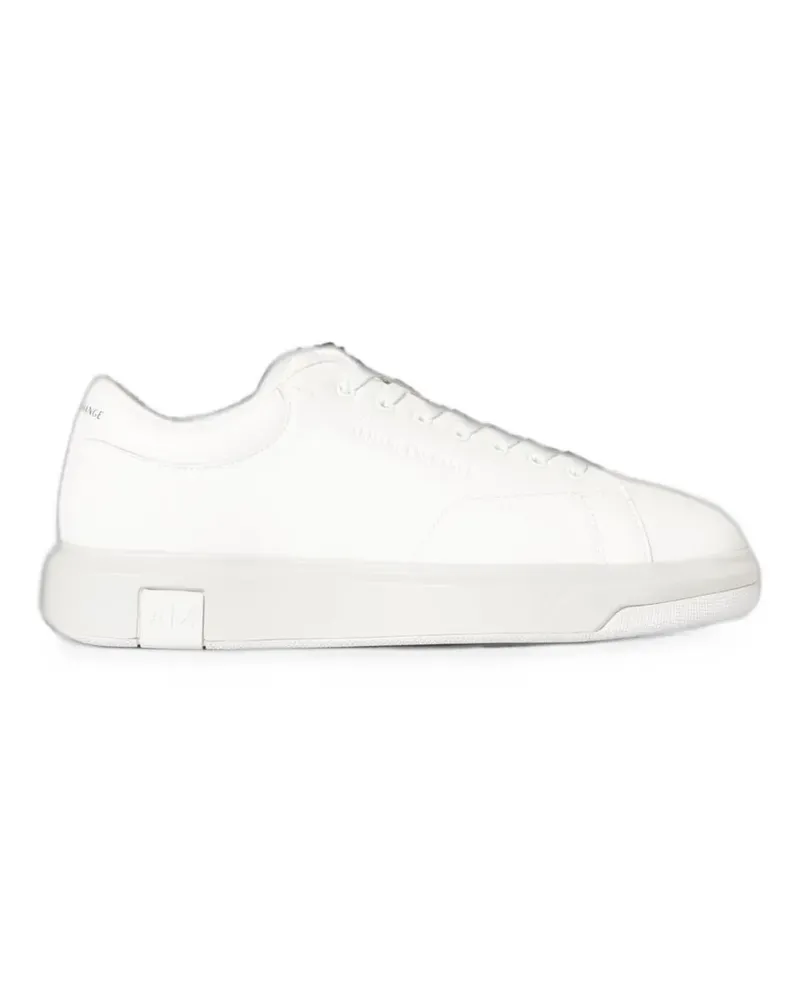 Emporio Armani logo-print leather sneakers - Weiß Weiß