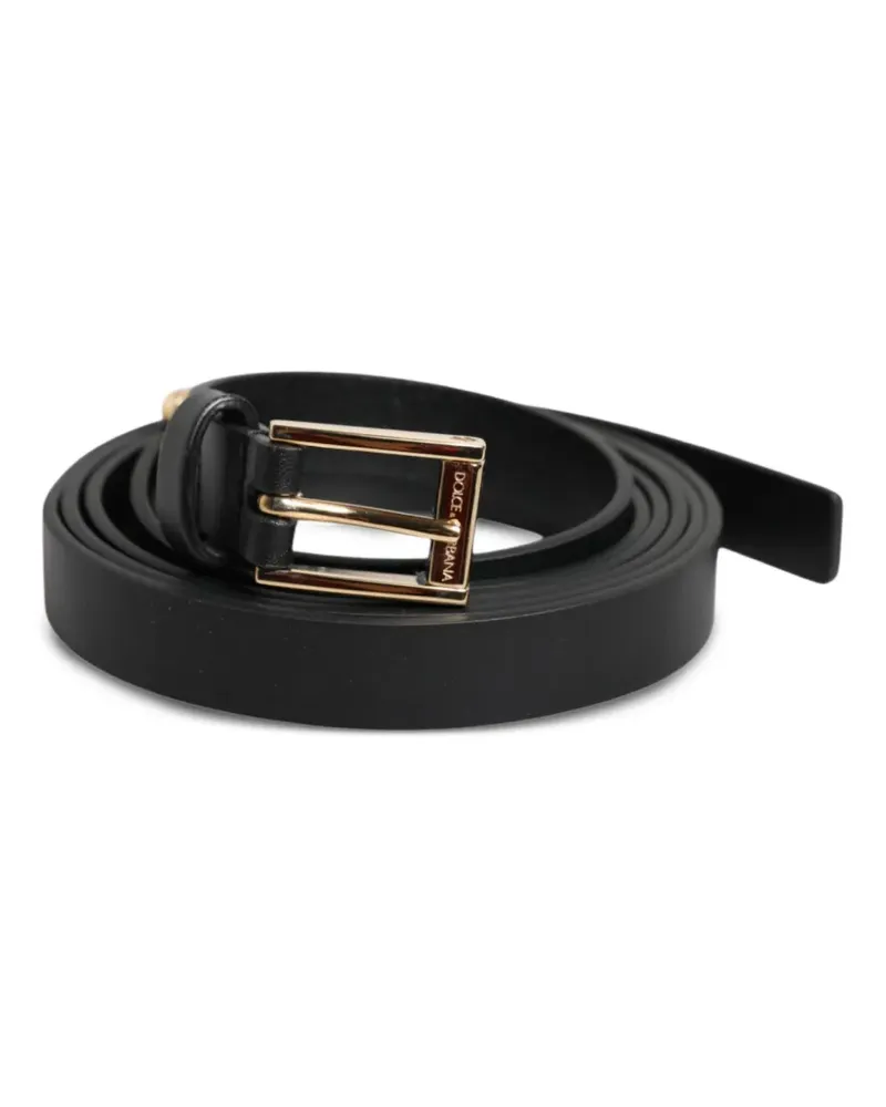 Dolce & Gabbana Schnallengürtel aus Leder - Schwarz Schwarz