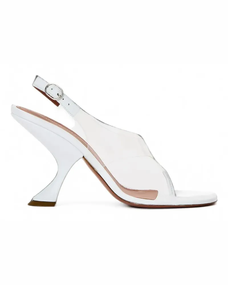 Amina Muaddi Mackenzie Sandalen mit Zehenkragen - Weiß Weiß
