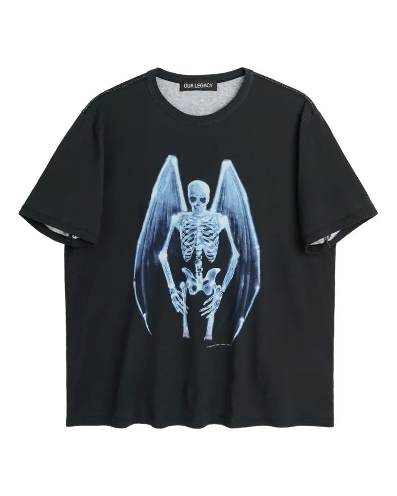 Our Legacy T-Shirt mit Fallen Angel-Print - Schwarz Schwarz