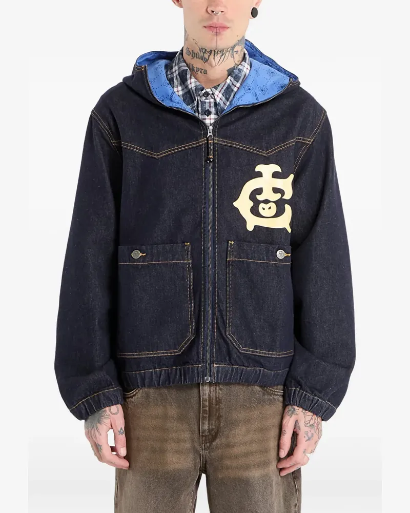Billionaire Boys Club Western panelled zip jacket - Blau Blau