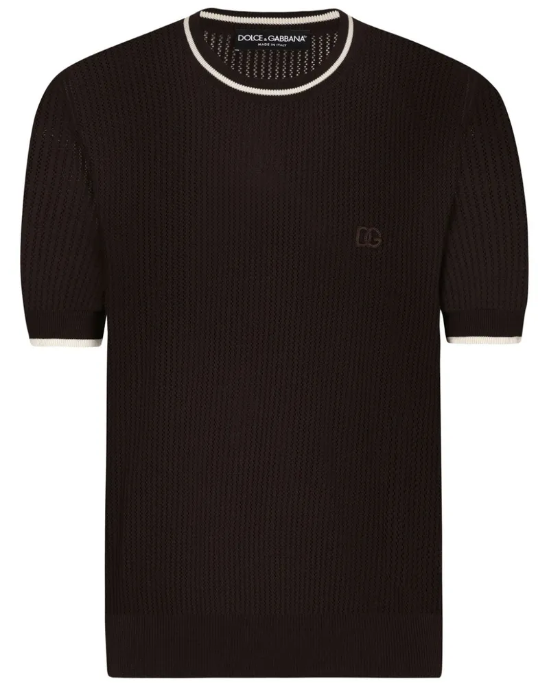 Dolce & Gabbana T-Shirt mit DG-Logo - Braun Braun