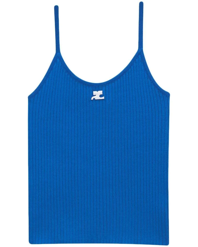 Courrèges Tanktop aus geripptem Strick - Blau Blau