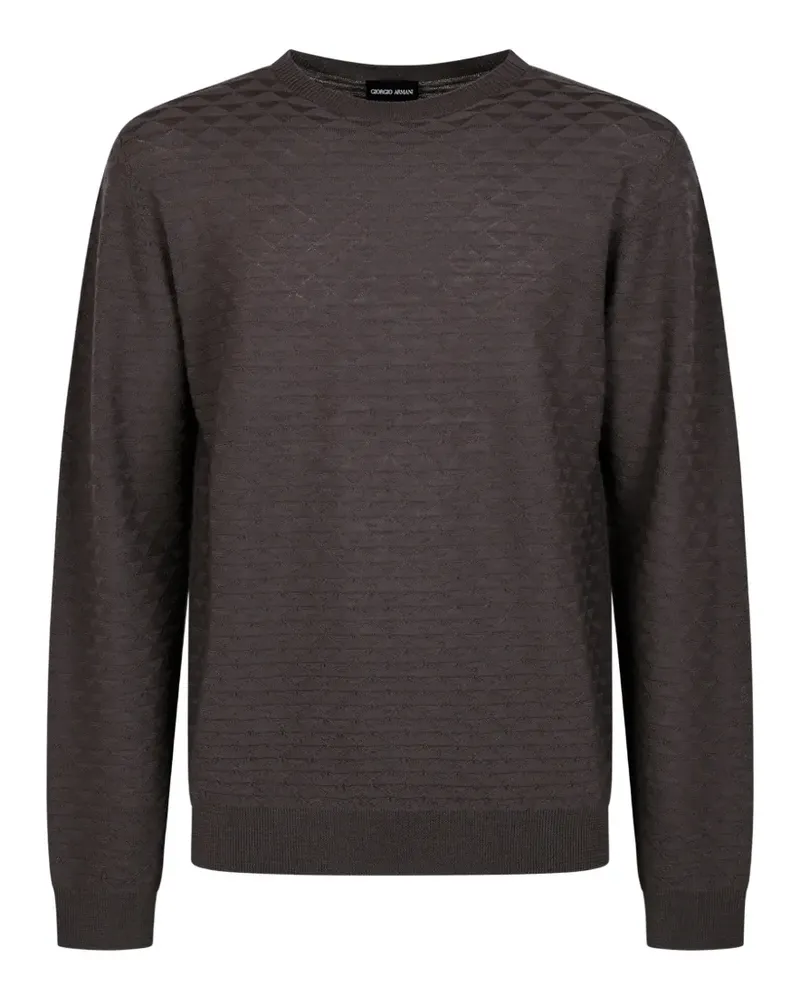 Giorgio Armani Pullover mit rundem Ausschnitt - Braun Braun
