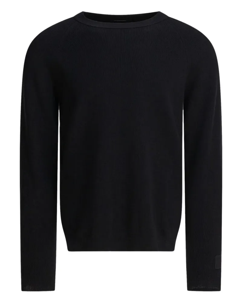 C.P. Company Gerippter Pullover mit Raglanärmeln - Schwarz Schwarz