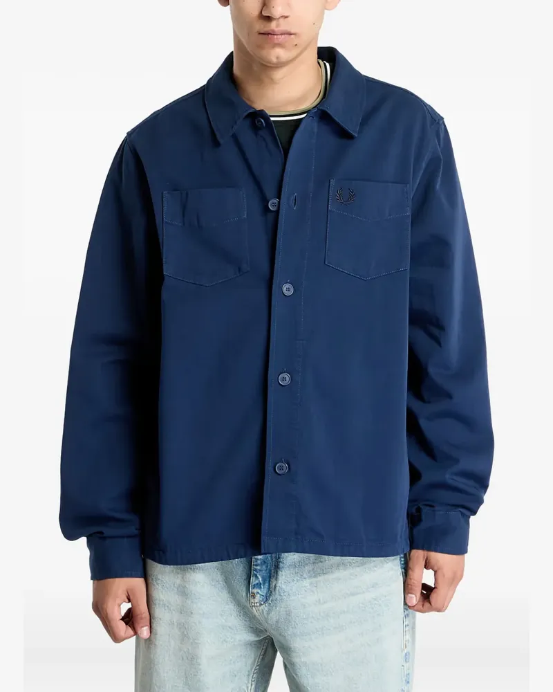 Fred Perry twill patch-pocket overshirt - Blau Blau