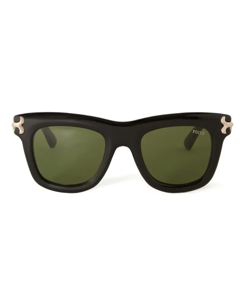 Emilio Pucci Sonnenbrille mit eckigem Gestell - Schwarz Schwarz
