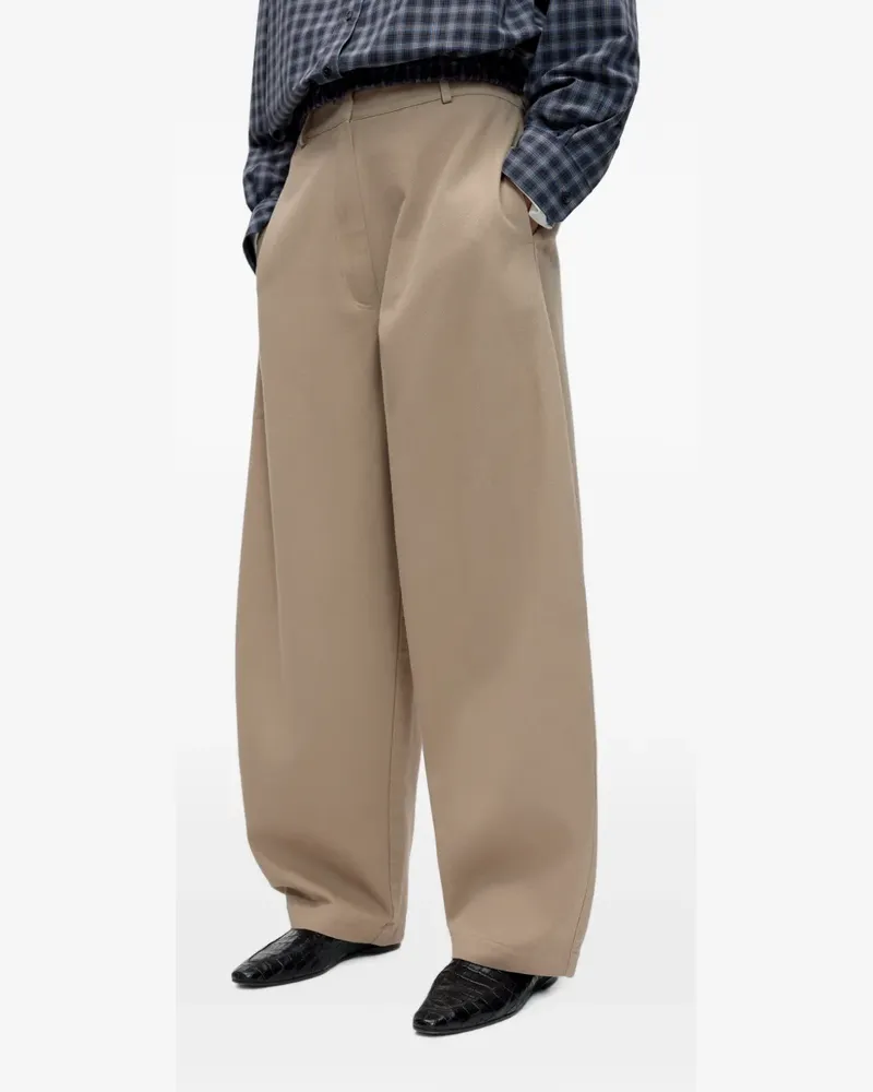 CORDERA curved-leg cotton trousers - Nude Nude