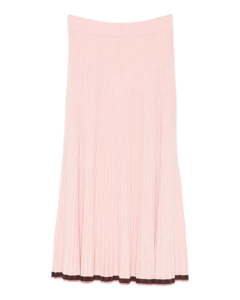 Zimmermann Gerippter Midirock mit Kontrastdetails - Rosa Rosa