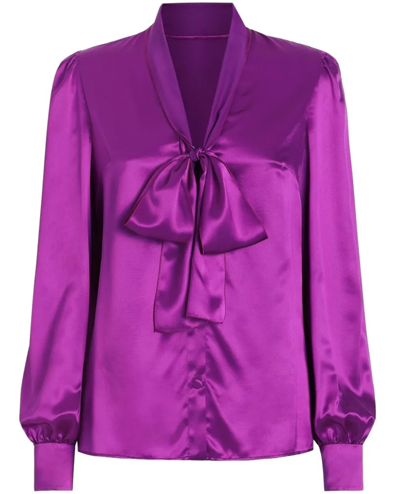 Dolce & Gabbana Hemd mit Schleifenkragen - Violett Violett