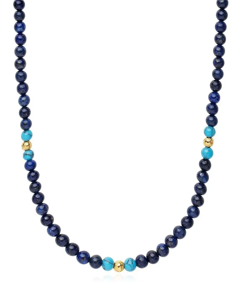 Nialaya Perlenkette mit Halbedelsteinen - Blau Blau