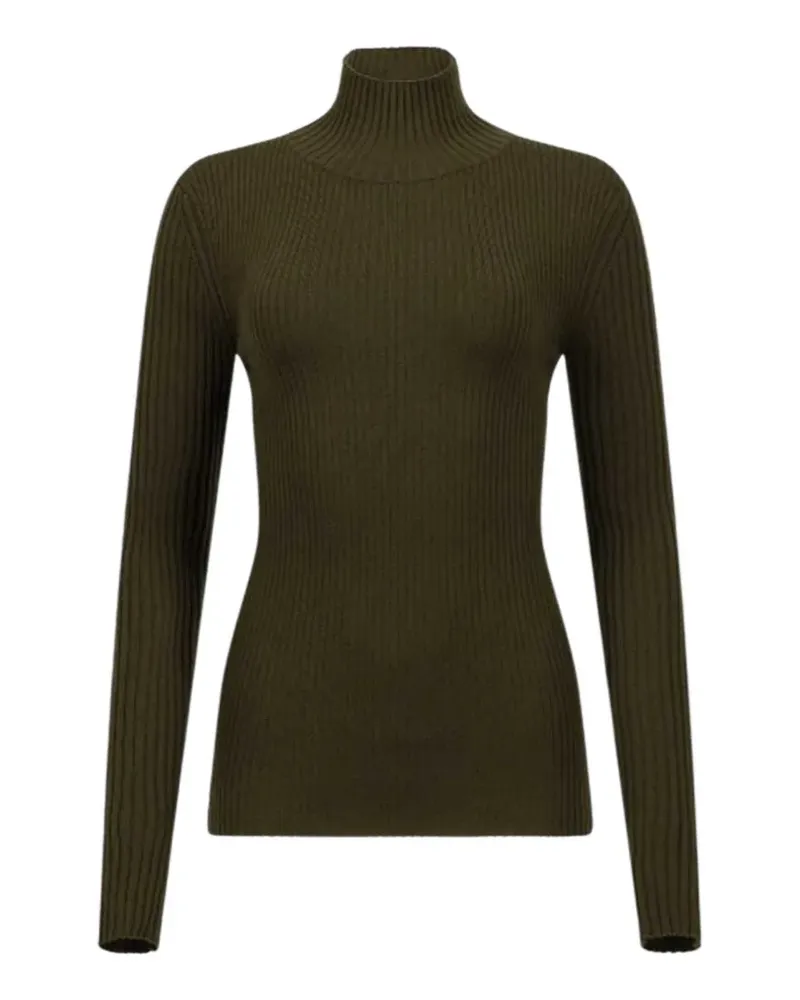 Victoria Beckham Gerippter Rollkragenpullover - Grün Grün