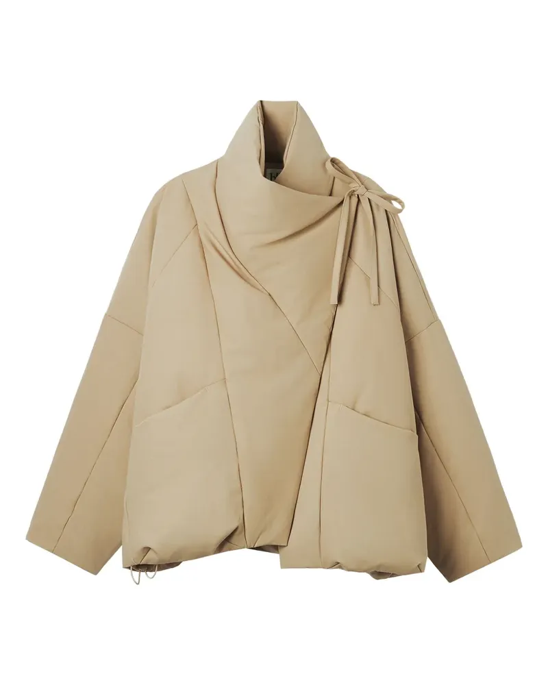 b+ab tie-detail long-sleeve jacket - Nude Nude