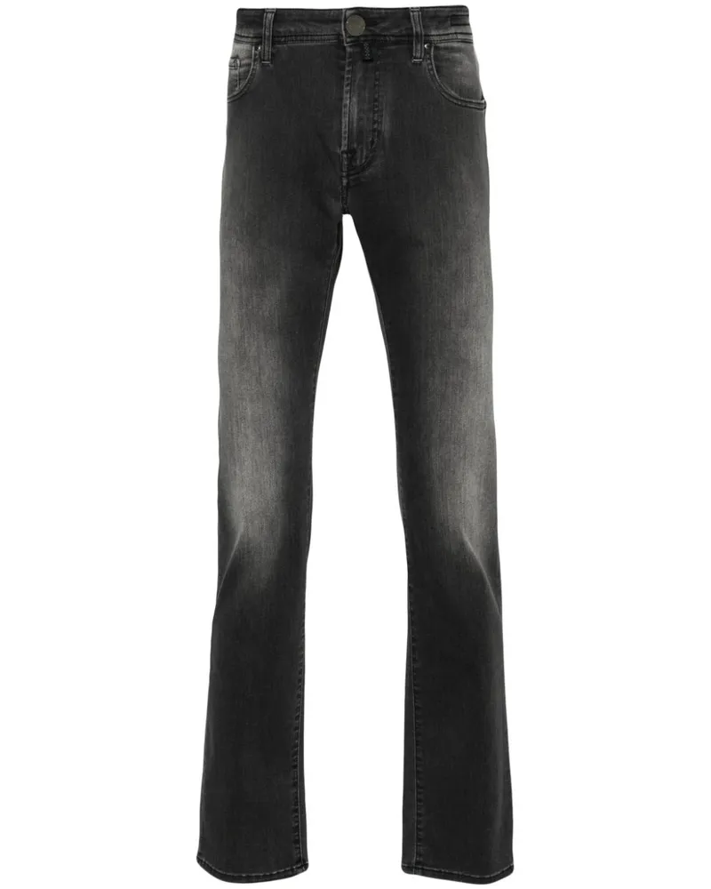Jacob Cohën Tapered-Jeans mit Schaldetail - Schwarz Schwarz