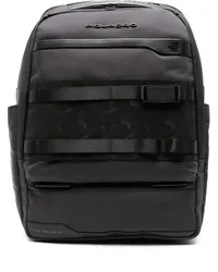 Piquadro Rucksack mit Logo-Schild Schwarz