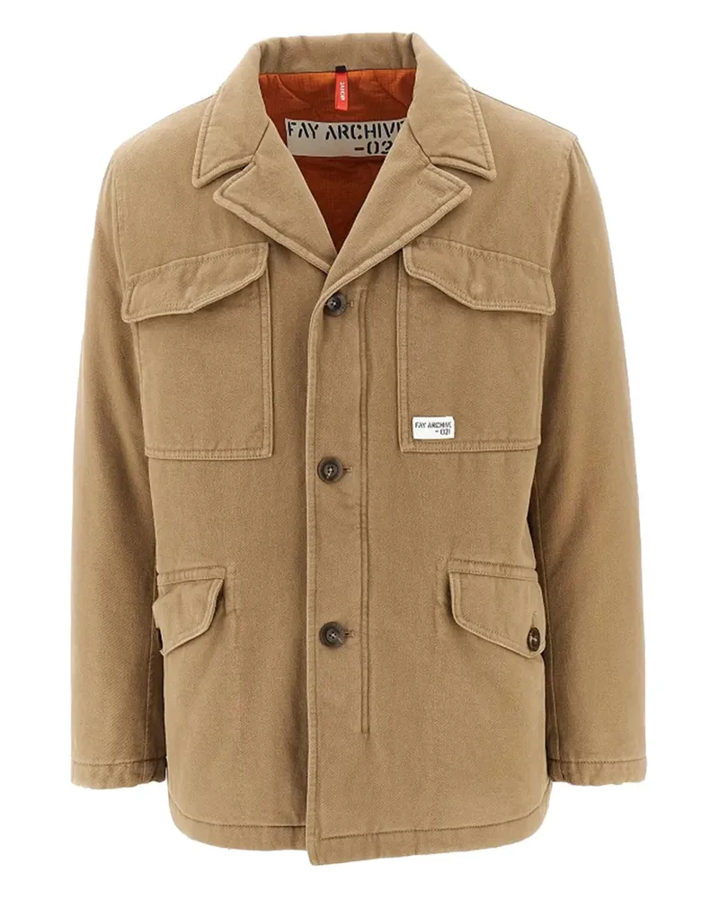Fay Geknöpfte Jacke mit Klappentaschen - Braun Braun