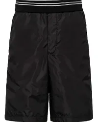 Prada Bermudas mit Triangel-Logo Schwarz