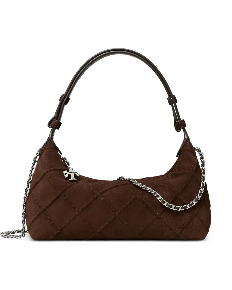 Tory Burch Fleming suede pochette - Braun Braun