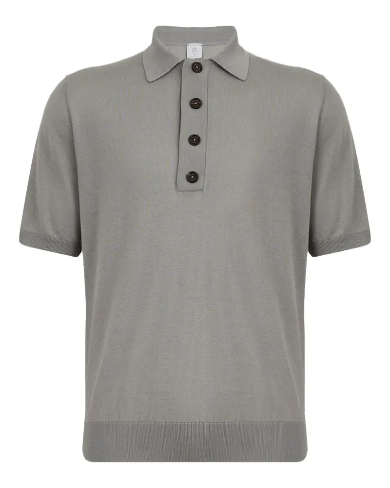 Eleventy Kurzärmeliges Poloshirt - Grau Grau