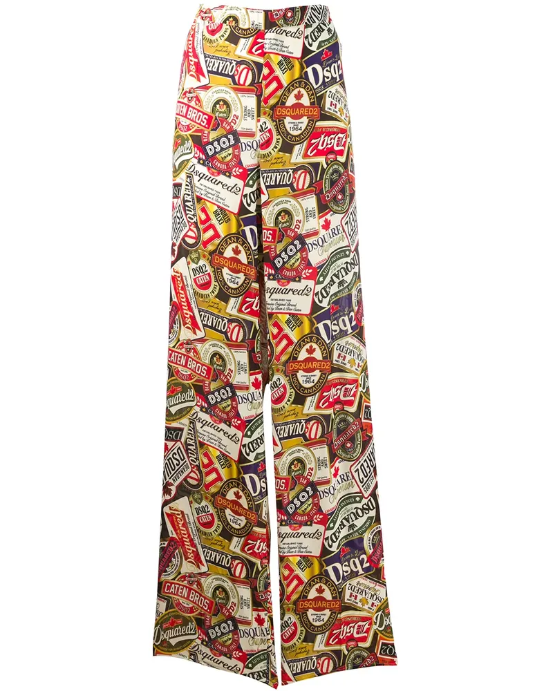 Dsquared2 Palazzohose mit Print - Nude Nude