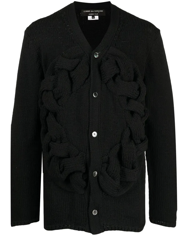 Comme des Garçons Cardigan mit V-Ausschnitt - Schwarz Schwarz