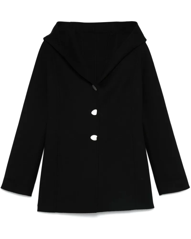 Ferragamo Woll-Cabanjacke mit Kapuze - Schwarz Schwarz