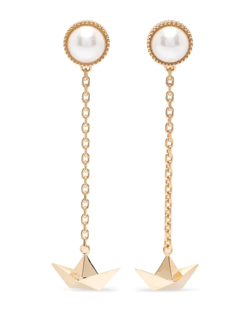 Vivetta pearl-embellished paper-boat earrings - Gold Gold