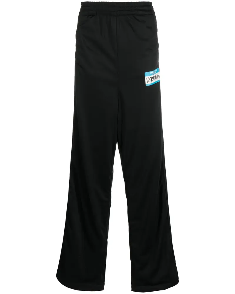 VETEMENTS Weite Hose mit Logo-Print - Schwarz Schwarz