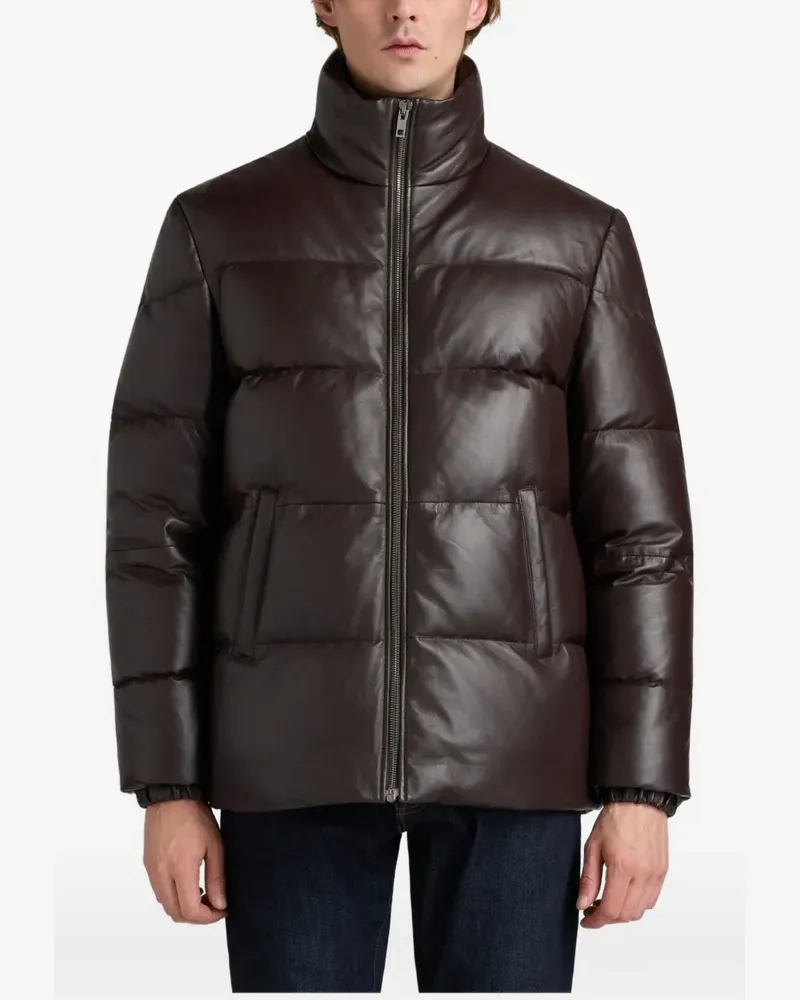 Bally Gefütterte Lederjacke - Braun Braun